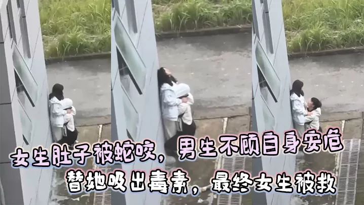 女生肚子被蛇咬,男生不顾自身安危 替她吸出毒素,最终女生被救